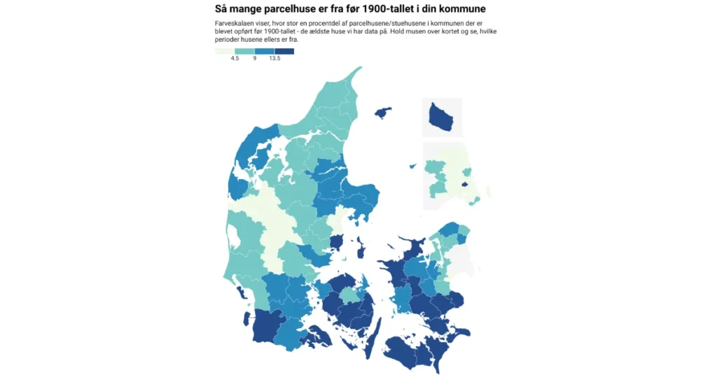 Viborg Kommunen er nummer 66, når det gælder parcelhuse opført før 1900